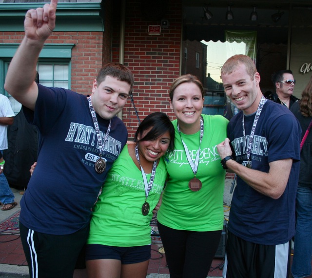Team Hyatt, winners in the Main Street Mile